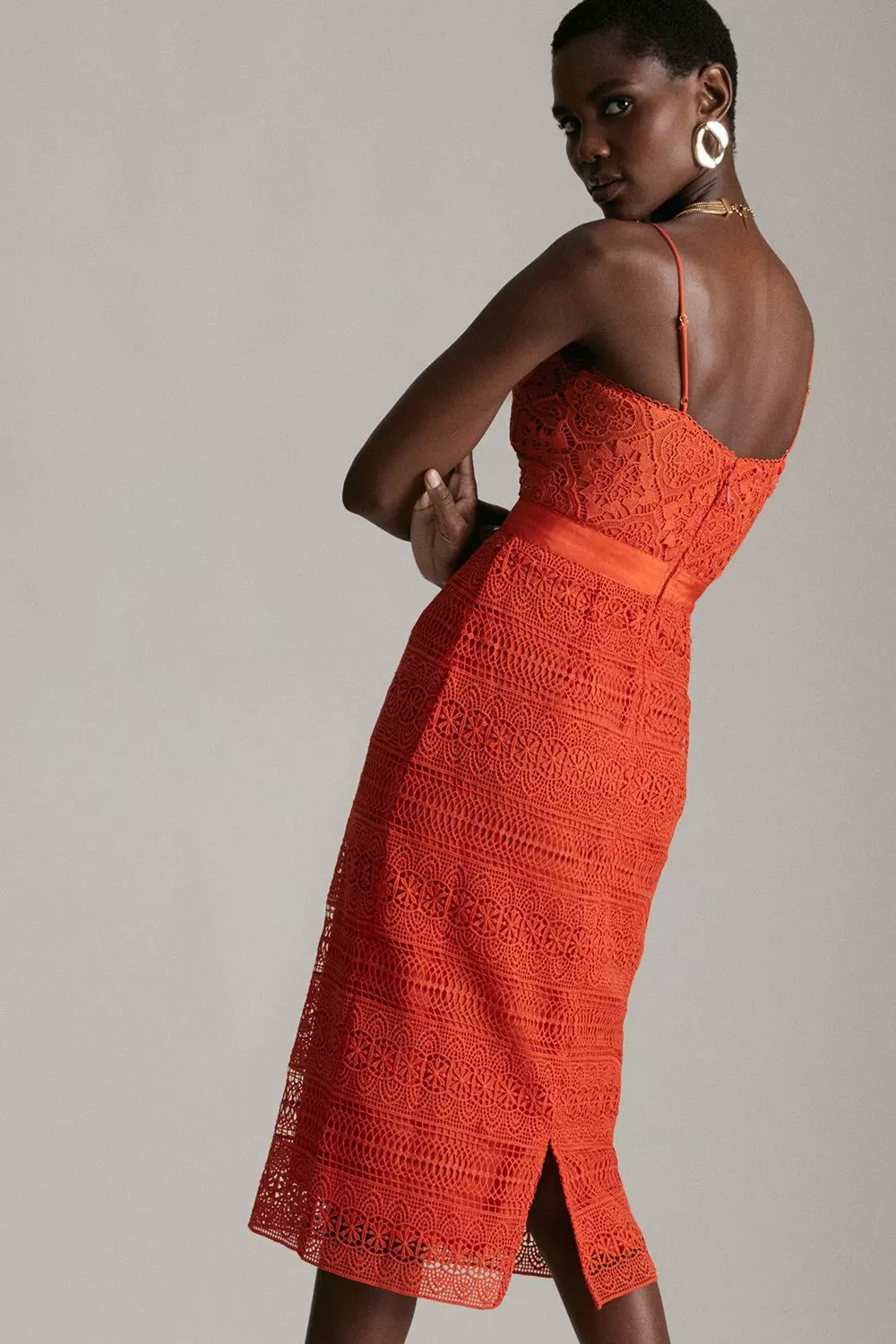 Lace Godet Insert Pencil Dress Karen Millen